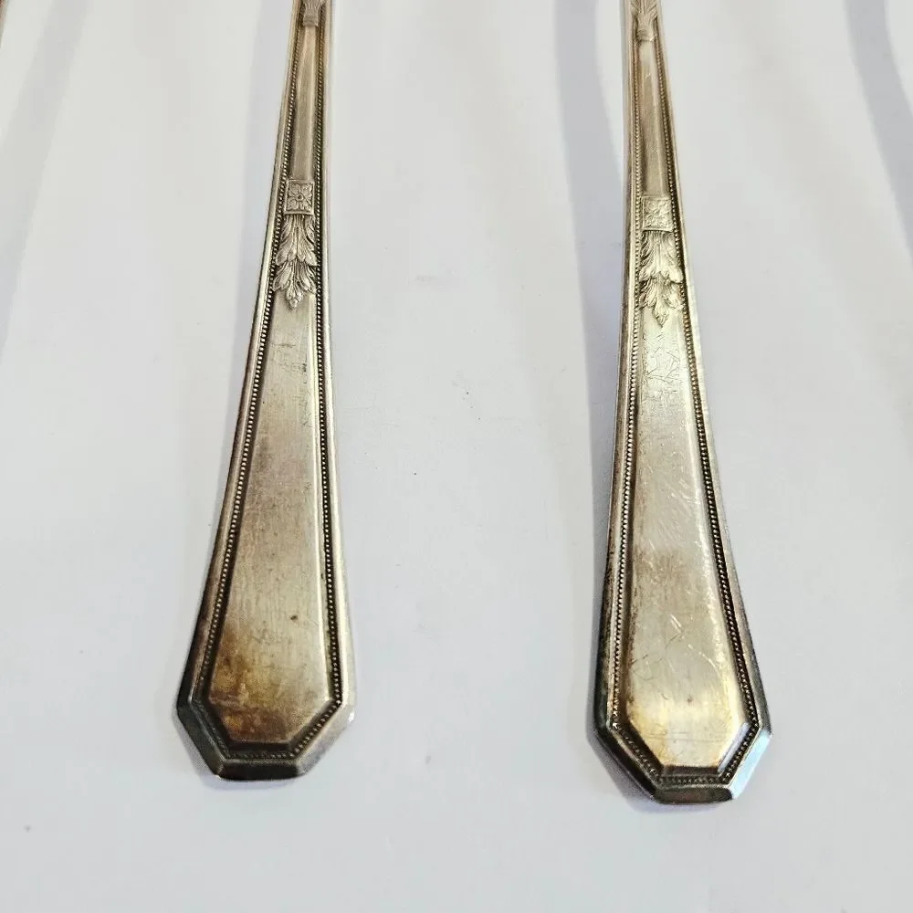 Antique WM Rogers & Son AA Silver Plated 1923 Mayfair Pattern Spoon Set of Five